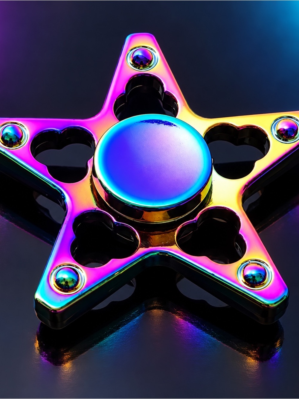 Star-Shaped Rainbow Metal Fidget Spinner - Kids Toy